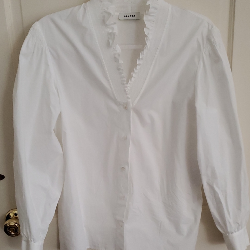 Sandro White Blouse